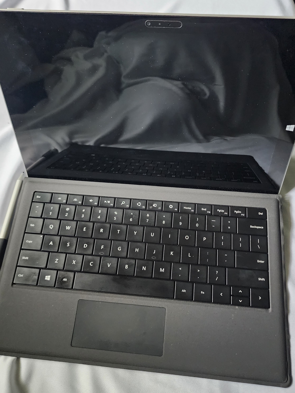 Windows Laptop with Black Keyboard and Touchpad
